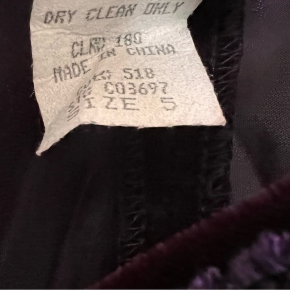 Vintage Crushed Velvet Purple Dress with Embellishment - Picture 4 of 6